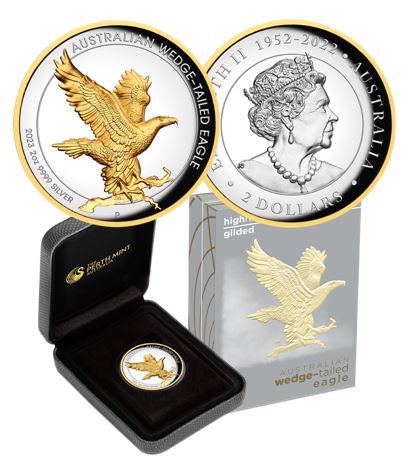 2023 Australian Wedge-Tailed Eagle 2oz High-Relief Gilded Coin