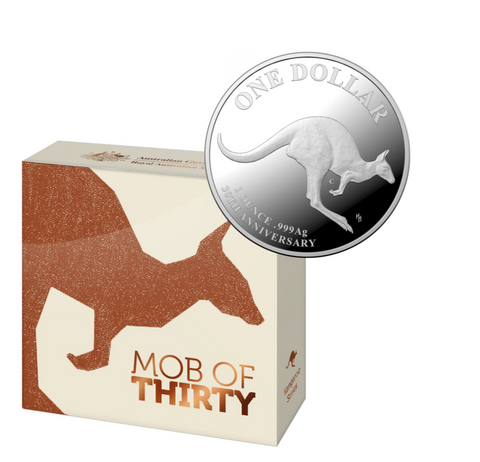 2023 Kangaroo Series 'Mob of Thirty' $1 'C' Mintmark 1oz Silver Proof Coin