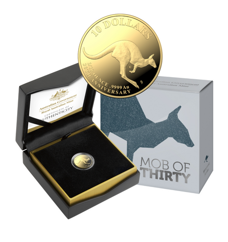 2023 Kangaroo Series 'Mob of Thirty' $10 'C' Mintmark Gold Proof Coin