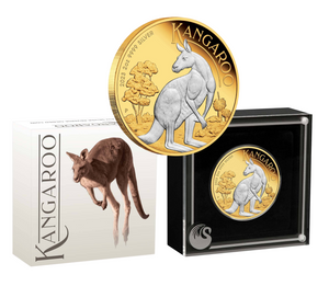 2023 Australian Kangaroo $2 Gold-plated 2oz Silver Proof Coin