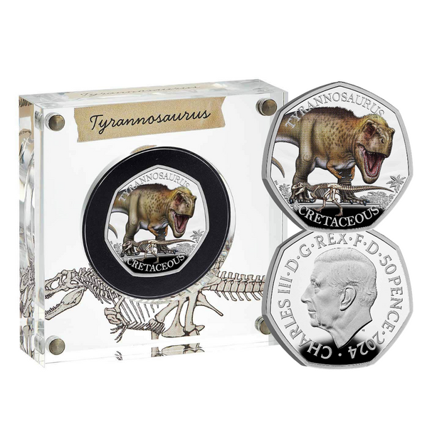 2024 Tyrannosaurus 50p Coloured Proof Coin