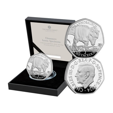 2024 Tyrannosaurus 50p Silver Proof Coin