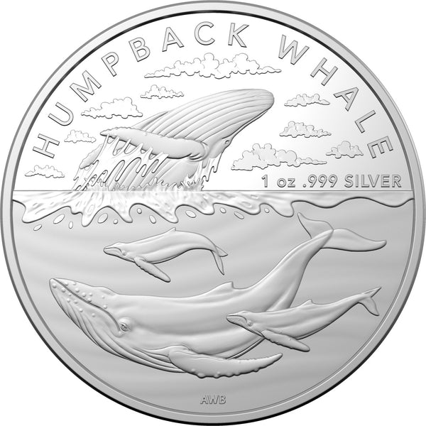 2023 Australian Antarctic Territory - Humpback Whale $1 Silver 1oz Investment Coin