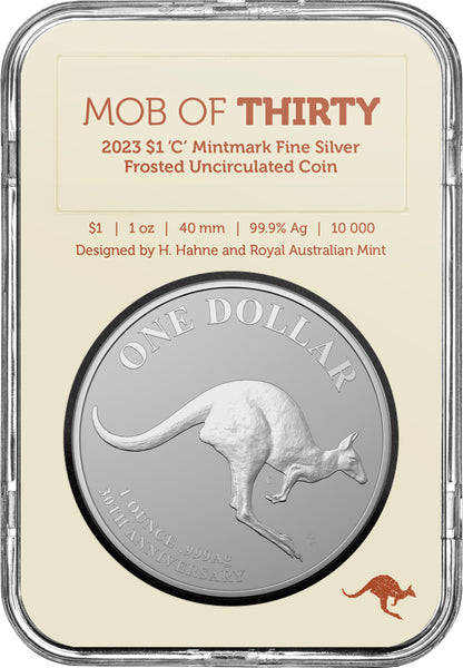 2023 Kangaroo Series 'Mob of Thirty' $1 1oz Silver Silver Frosted Coin