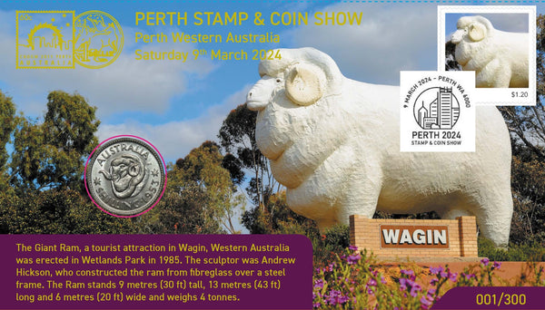2024 Perth Stamp and Coin Show PNC Set of 4 Postal Numismatic Covers