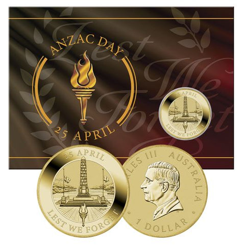 2024 Anzac Day Lest We Forget $1 AlBr Uncirculated Coin