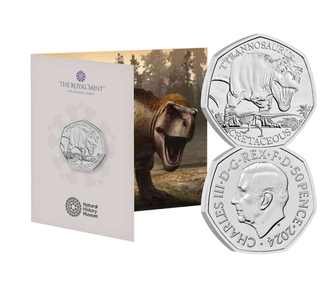 2024 Tyrannosaurus 50p Brilliant Uncirculated Coin