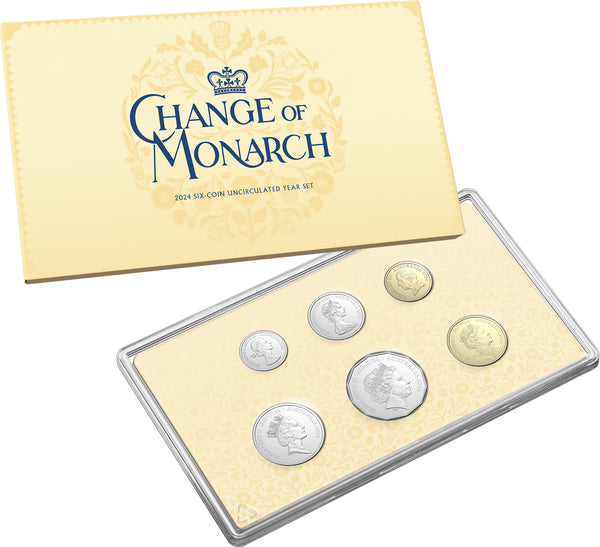 2024 Australian Uncirculated 6 Coin Mint Set - Change of Monarch