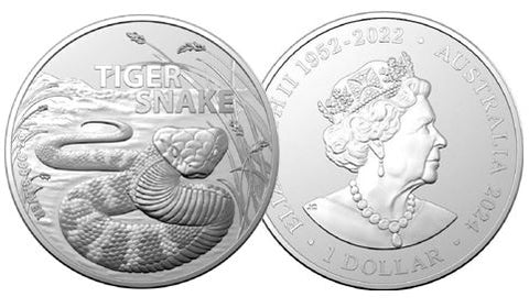 2024 Australia's Most Dangerous 'Tiger Snake' 1oz Silver Coin