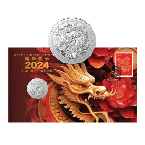 2024 Year of the Dragon 50c Postal Numismatic Cover
