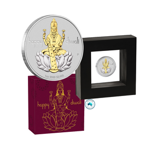 2020 Diwali 1oz Silver Coloured Medallion - Perth Mint