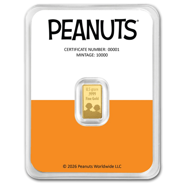 2026 PAMP Peanuts Great Pumpkin 60th Anniversary 1/2g Gold Bar in TEP