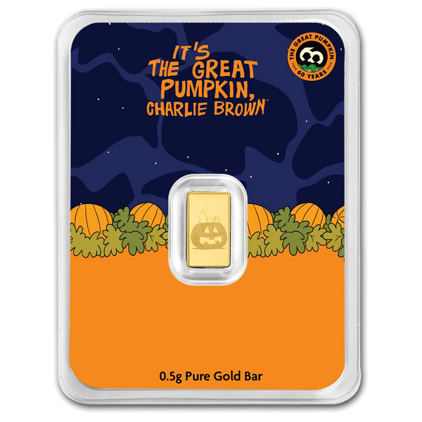 2026 PAMP Peanuts Great Pumpkin 60th Anniversary 1/2g Gold Bar in TEP