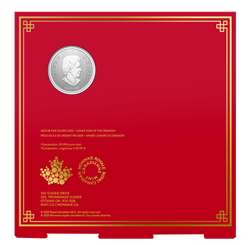 2023 Lunar Year of the Dragon ¼oz Pure Silver $8 Coin – Canadian Mint