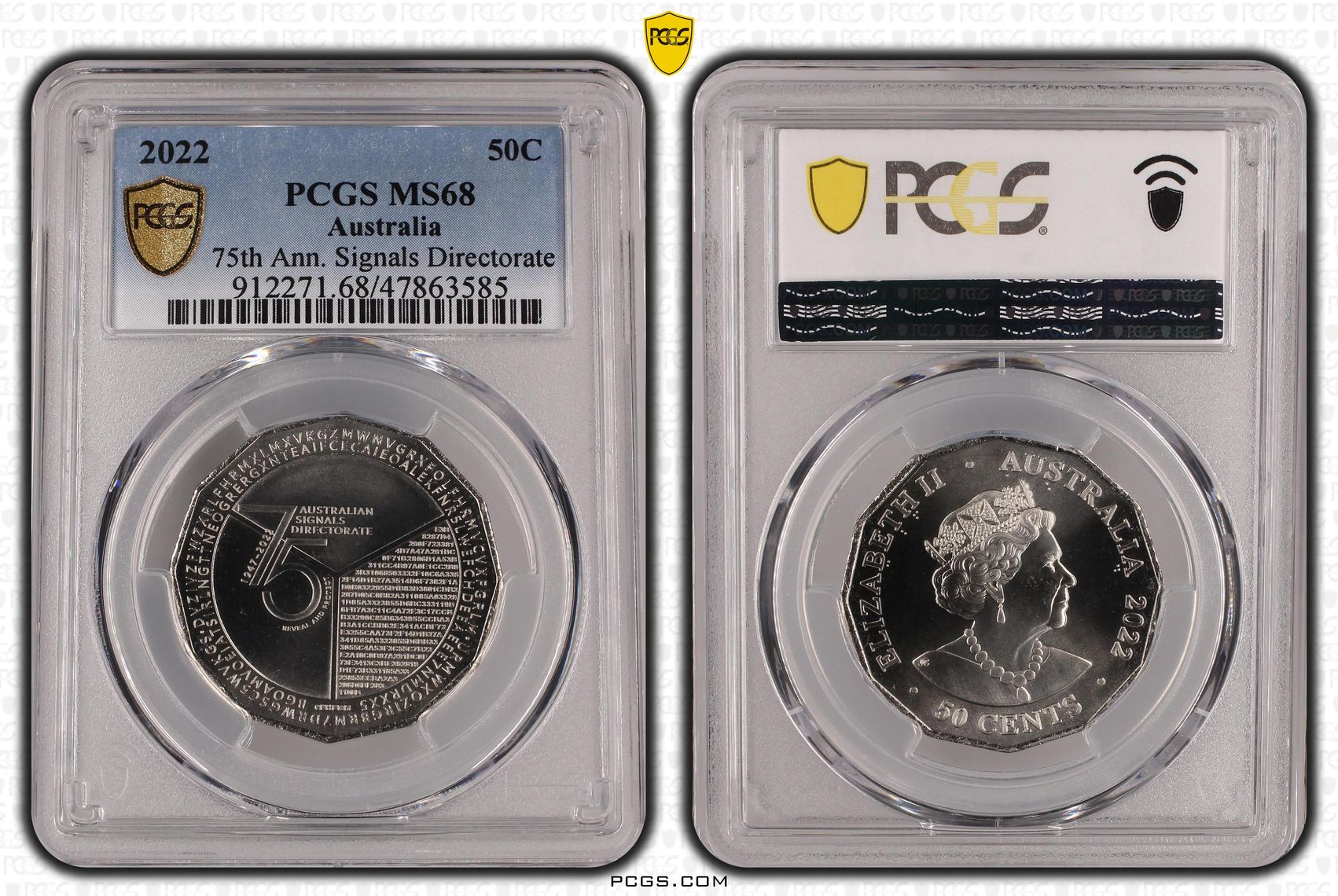 2022 Signals Directorate 75th Anniversary 50c MS68