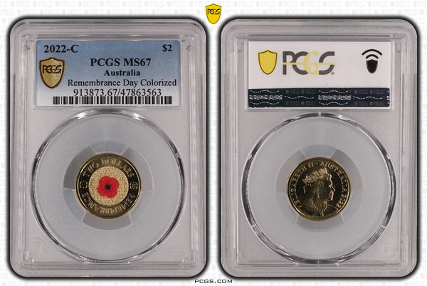 2022-C Remembrance Day 'Red Poppy' $2 Coin MS67