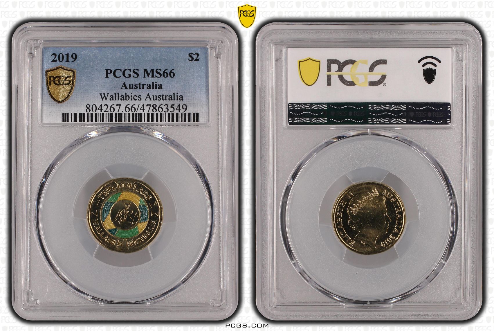 2019 Australian Wallabies $2 MS66