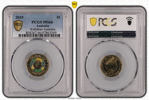 2019 Australian Wallabies $2 MS66