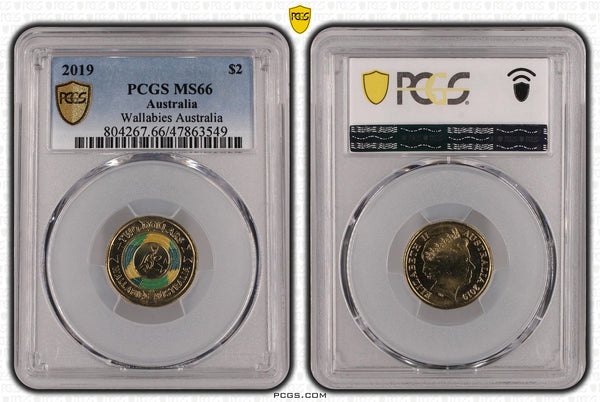 2019 Australian Wallabies $2 MS66