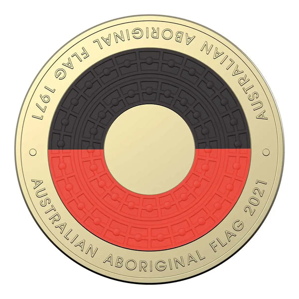 2021 Aboriginal Flag $2 Coloured Uncirculated Coin (New Design)