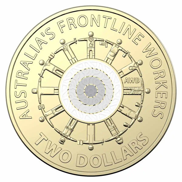 2022 Frontline Workers $2 Coloured Uncirculated Coin on Card - New Design Card