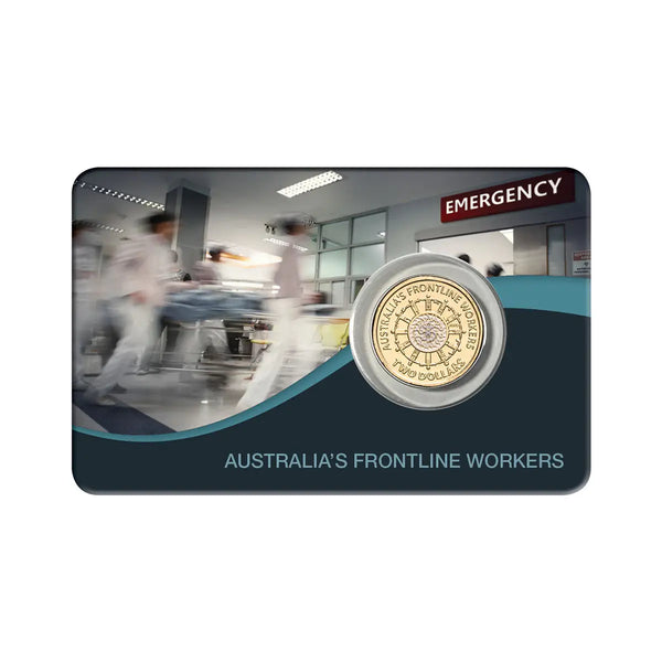2022 Frontline Workers $2 Coloured Uncirculated Coin on Card - New Design Card