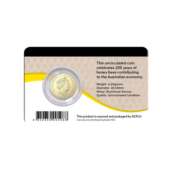 2022 Honey Bee Two Dollar Uncirculated Coin (New Card Design)