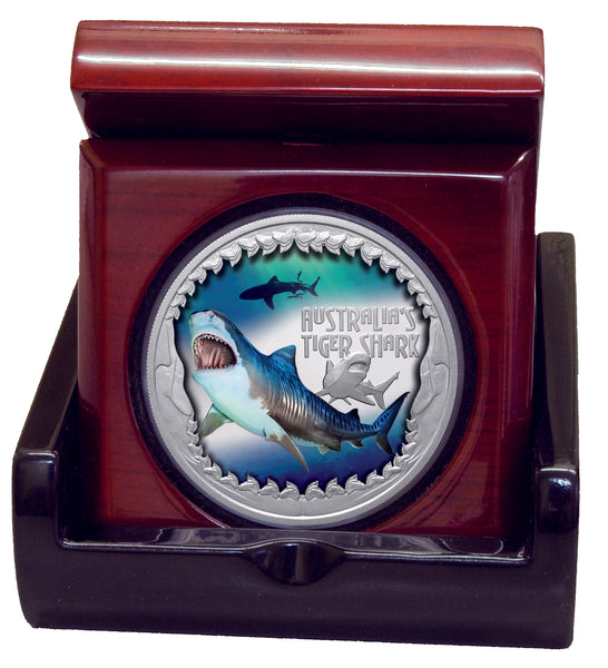 2023 Deadly & Dangerous Tiger Shark 1oz Silver Proof Coin