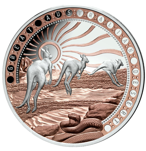 2023 Great Australian Desert 1oz Rose Gold Silver Proof