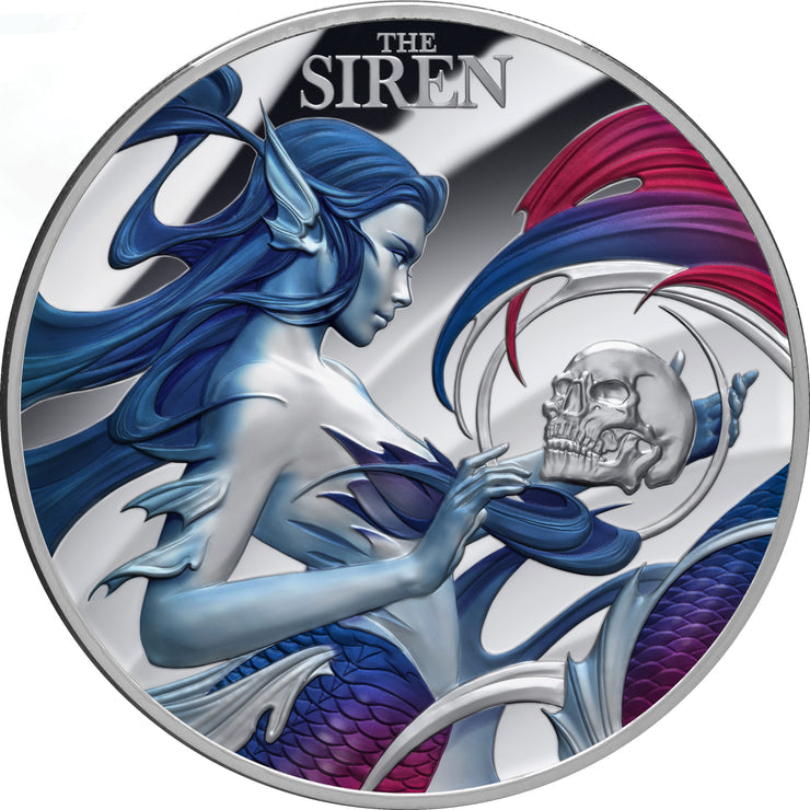 2023 Mythical Creatures 'Siren' 2oz Silver $5 Coloured Proof Coin
