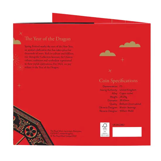 2024 Lunar Year of the Dragon £5 Brilliant Uncirculated Coin