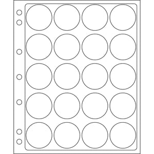 Plastic Sheets ENCAP, Clear Pockets for 20 Coins with a diameter between 39 and 41mm