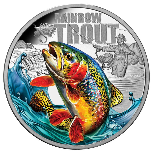 2027 Rainbow Trout 1oz Silver Coloured Proof Coin