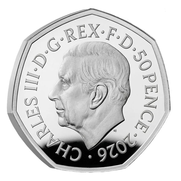 2026 British Grand Prix 2026 100 Years 50p Silver Proof Coloured Coin