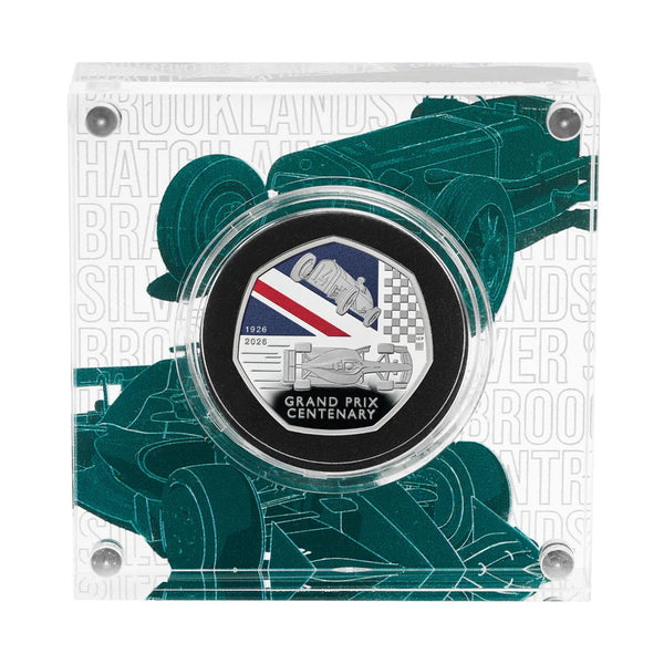 2026 British Grand Prix 2026 100 Years 50p Silver Proof Coloured Coin