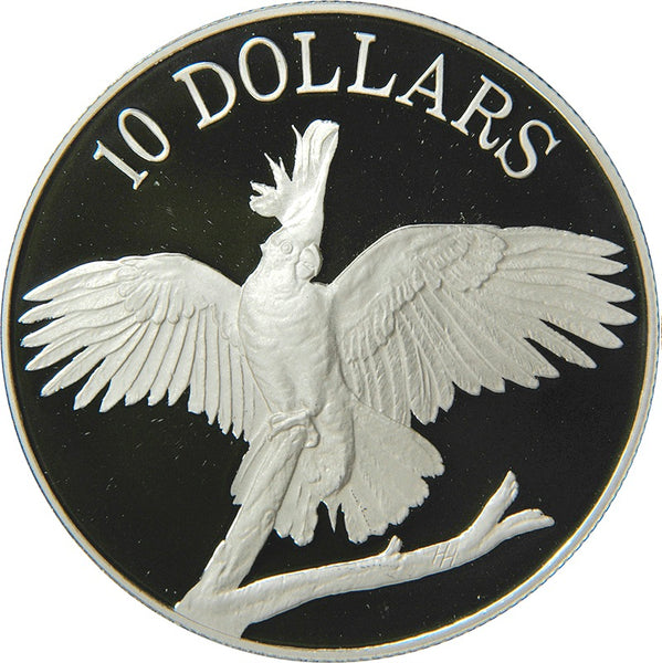 1990 Birds of Australia 'Cockatoo' $10 Silver Proof