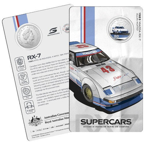 2020 Australian Supercars 60 Years 'Mazda RX-7' 50c Unc Coin