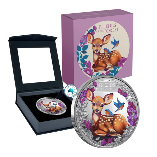 2026 Friends of the Forrest 'Fawn' 1oz Silver Coloured Proof Coin