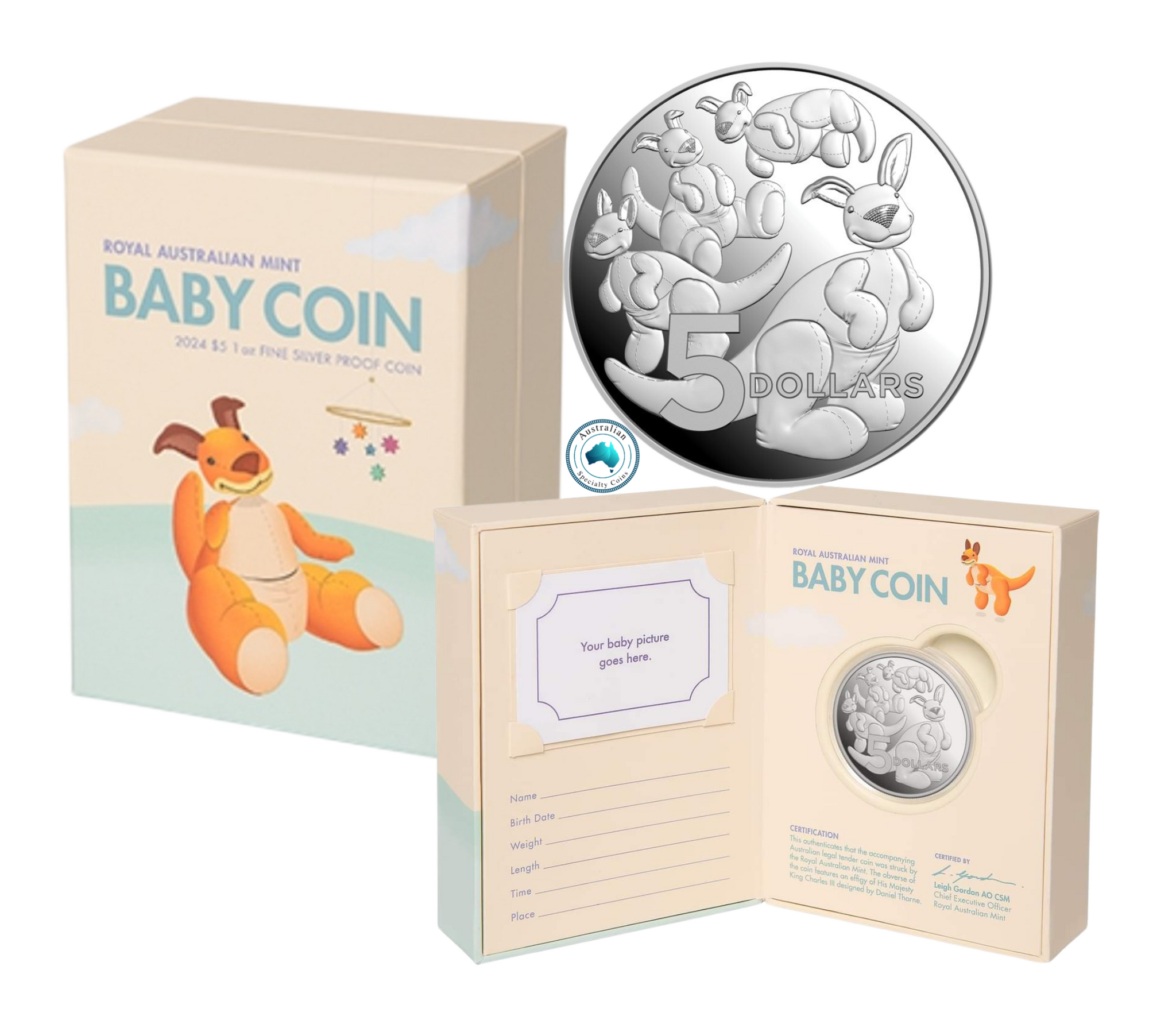 2024 Baby Kangaroo 1oz Fine Silver Proof Coin