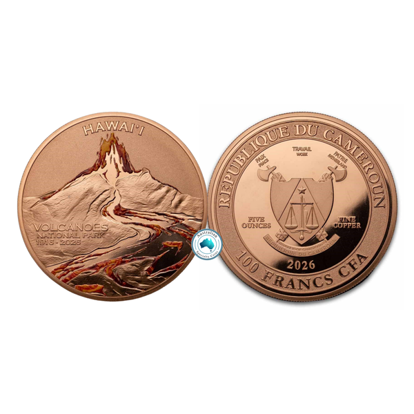2026 Cameroon Hawai'I Volcanoes National Park 5oz Copper