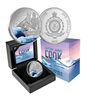 2023 Captain James Cook $1 'First Antarctic Crossing 250th Anniversary' 1oz Silver Proof Coin