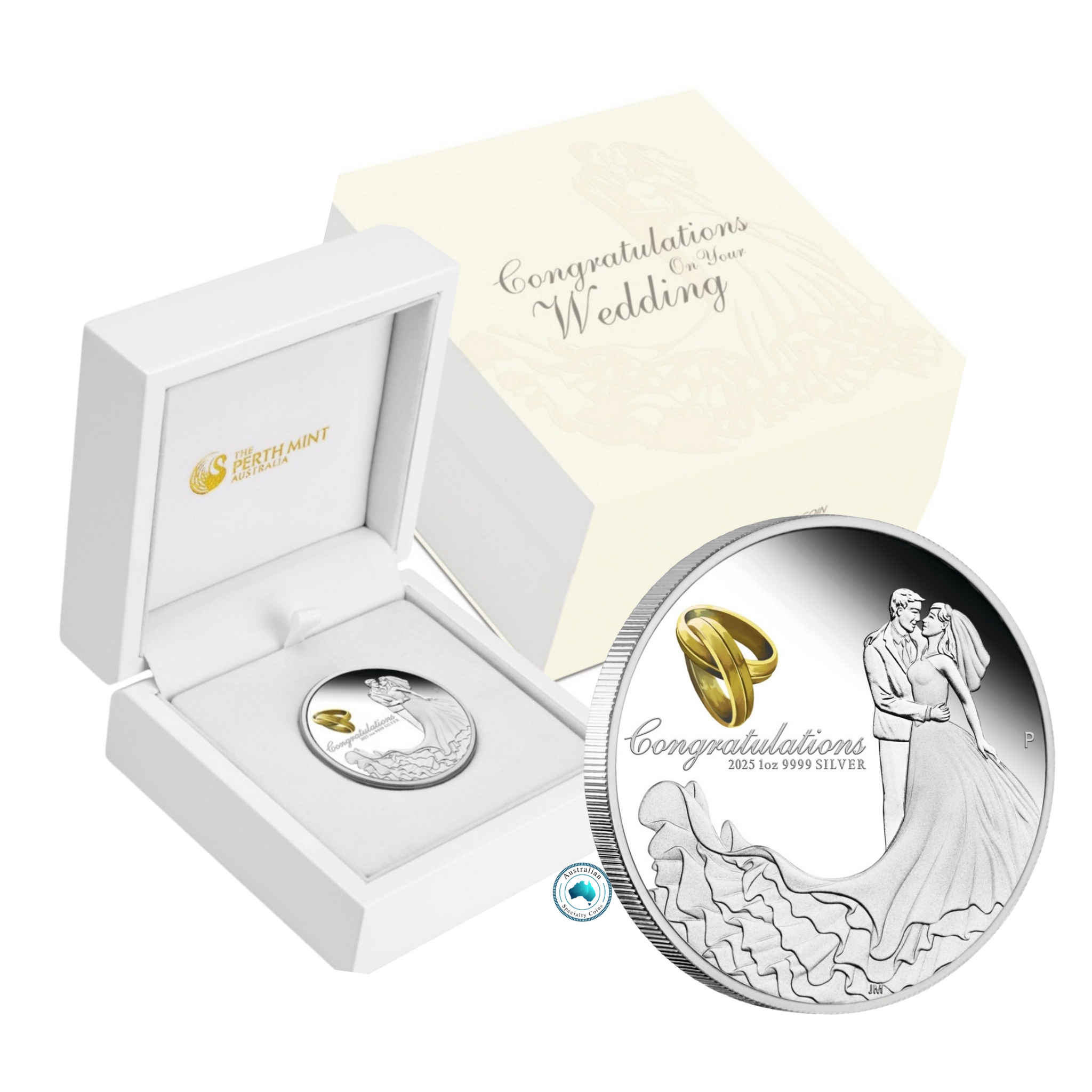 2025 Wedding Gold Gilded Silver 1oz Proof Coin