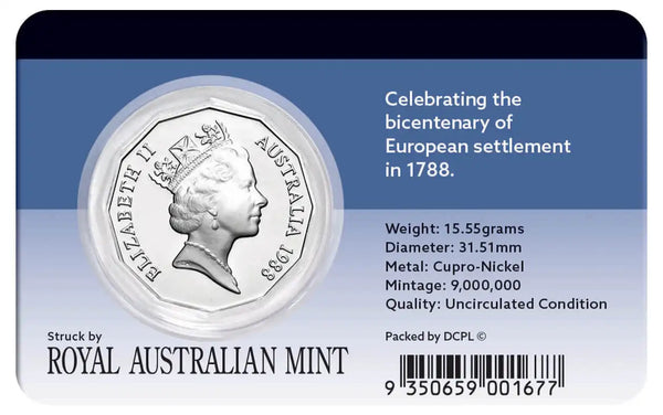 First Fleet 1988 Bicentenary 50c Cu-Ni Coin Pack