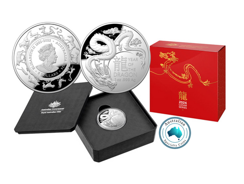 2024 Year of the Dragon $5 Domed Silver Proof Coin