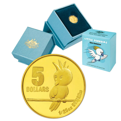 2010 Little Dinkums 'Kato Cockatoo' 1/25oz $5 Gold Proof Coin