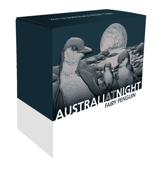 2024 Australia at Night Penguin $1 1oz Silver Black Proof Coin