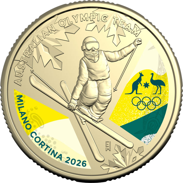 2026 Winter Olympic $1 Coloured Coin on Card