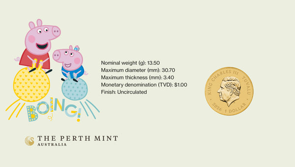 2026 Peppa Pig $1 Stamp & Coin Cover