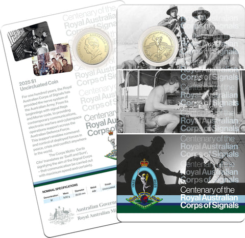 2025 Royal Australian Corps of Signals Centenary $1 Uncirculated Coin