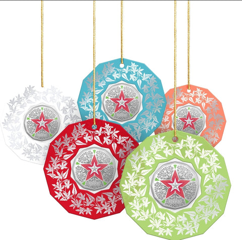 2023 Christmas Decoration 'Festive Florals' 50c Coloured UNC Coin